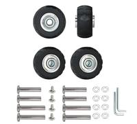 4Pcs Suitcase Replacement Wheels, 40mm x 23mm Luggage Wheels Rubber Swivel Caster for Trolley Roller Bearings Repair Kits