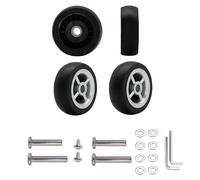 4Pcs Suitcase Replacement Wheels, 50mm x 17mm Double Luggage Wheels Rubber Swivel Caster for Trolley Roller Bearings Repair Kits
