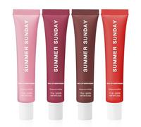 4Pcs Summer Lip Butter Balm 4pcs Set - Natural Colored Hydration Moisturizing Gloss Oil Lipstick, Lightweight Gloss & Moisturising Care for Dry Lips (Men & Women)