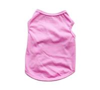 4pcs Summer Pet Clothes for Small Medium Dogs Solid Cotton T-shirt Dogs Accessories Cat Vest Shirts(Pink,S)