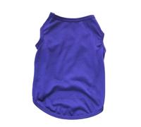 4pcs Summer Pet Clothes for Small Medium Dogs Solid Cotton T-shirt Dogs Accessories Cat Vest Shirts(Blue 1,L)