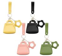 4PCS Super Smalls Makeup Bag with Mirror Mini Makeup Bag for Women, Coin Wallet, Bag Charms Y2k Accessories Cute Leather Keychain (Style 5), Color 1