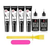 4Pcs Super Strong Nail Glue And 2Pc Nail Glue Remover With Pinpoint Pusher