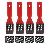 4pcs Surform Shaver Second Cut Tooth Mill File Hand Plane for Auto Body Filler/Drywall Rasp/Woodworking with 4pcs Curved Blades, Surform Shaver (Red)