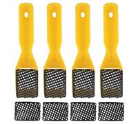 4pcs Surform Shaver Second Cut Tooth Mill File Hand Plane for Auto Body Filler/Drywall Rasp/Woodworking with 4pcs Curved Blades, Surform Shaver (Yellow)