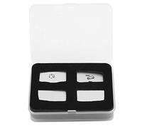4PCS Suspension Hanging Adjustment Button Sticker for ML/GL/GLE/GLS Series, Aluminum Alloy Switch Cover, Silver Car Button Decor Trim, Easy to Install Accessory with (Type D)