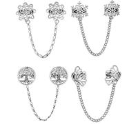 4Pcs Sweater Clips Vintage Elegant Sturdy Alloy Multi-use Punch-Free Shawl Pin for Women Lady Clothes Dress Scarves