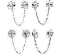 4Pcs Sweater Clips Vintage Elegant Sturdy Alloy Multi-use Punch-Free Shawl Pin for Women Lady Clothes Dress Scarves Cloak Clasp