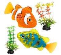 4Pcs Swimming Fish Toy Set With Artificial Plants, Fish Toy, Interactive Bath Toy For Cats And Kids, Portable Pet Entertainment For Travel And Indoor Play