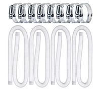 4Pcs Swimming Pool Hose Replacement Hose,1.25 Inches Pool Hose for Above Ground Pools,Swimming Pool Filter Pump Replacement with 8 Pcs Clamps,Compatible for Filter Pump 330GPH,530GPH,1,000GPH (White)