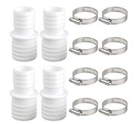 4Pcs Swimming Pool Nozzle Hose Connector 32 to 38mm Coupling Adapters with Clamp Easily Installation Coupling Adapters with Clamp