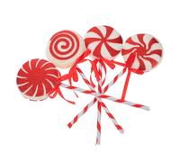 4pcs Swirl Lollipop Christmas Tree Topper Large Plastic Hanging Pick