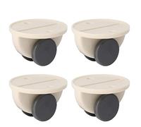 4Pcs Swivel Casters Universal Furniture Wheel Castor Roller for Storage Box Platform Trolley Chair Paste Pully Casters(White)