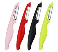 4Pcs Swivel Peeler Set for Fruits and Vegetables - Stainless Steel Blade With Non-Slip Handle - Good Grip Kitchen Tool for Potatoes and Apples