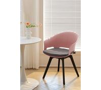 4Pcs Swivel PP Dining Chairs with Armrest ( Load Capacity 150kg ) Living and Home Pink One Size