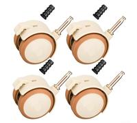 4PCS Swivel Rubber Furniture Casters, Silent 360° Rotating Wheels With Brakes, For Baby Cot Dining Chair And Home Use
