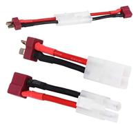 [4pcs] T Plug Female & Male Tamya to Dean Style Adapter for RC Truck Buggy Model ESC Lipo Battery, Adapter Silicon Cable 14 AWG Wire