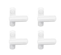4pcs T Type Window Sash Blocker Lock with Press Buttons, White | Cast Zinc Alloy, White Powder Coating, Fixing Screws Included, Corrosion Resistant, for Home Security