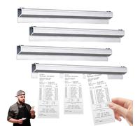 4PCS Tab Grabber, 40cm Ticket Holder Aluminium Restaurant Order Holder Wall-Mounted Ticket Rail Rack Holders Bill Receipt Hanging Racks for Home Office Pubs Restaurant Bars Cafes