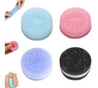 4PCS Taba Oreo Set - Stress Relief | Realistic Biscuit Sensory for Adults | Non-Toxic TPR Anxiety Relief (Black/Pink/Blue/Purple)