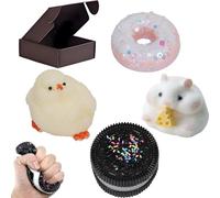 4Pcs Taba Squishy, Kawaii Squishies Fur Squeeze Toys, Stress Relief Squishies for Party Favors, Fidget Toys Suitable Adults Kids