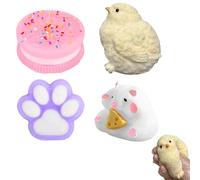 4PCS Taba Squishy, Taba Squishy Paw, Taba Squishy Kit, Toy Squeeze Soft Fidget Toys for Girl, Handmade Stress Relief Novelty for Anxiety, Valentines Gifts for Kids Classroom