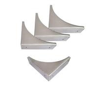 4PCS Table Corner Protectors, Corner Guard, Brushed Silver Decorative Metal Corner Protector Edge Safety Guard for Boxes,Barn Door,Wood Frame,Desk,Furniture Corner Guard Hardware Accessories (Silver)