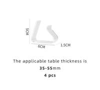 4pcs Tablecloth Clip Transparent Fixed Clip Household Table Cloth Holder Plastic Stopper Invisible Anti-Slip Table Clips(L)