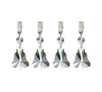 4PCS Tablecloth Weights, Crystal Table Cover Pendant with Metal Clip Clamps, Glass Heavy Teardrop Prisms Table Cloth Hangers for Decoration, Outdoor Picnic, Family Dinner Party B