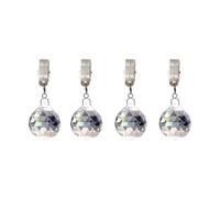4PCS Tablecloth Weights, Crystal Table Cover Pendant with Metal Clip Clamps, Glass Heavy Teardrop Prisms Table Cloth Hangers for Decoration, Outdoor Picnic, Family Dinner Party H