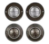 4Pcs Tail Lights Backup/Reverse Light Car Light Lens Cover For Corvette For C3 1975 1976 1977 1978 1979 Trailer Light(4Pcs Black)