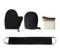 4Pcs Tanning Mitt and Brush,Fake Tan Mit Self Back Glove Set,Lotion Applicator Gloves,Dark Application Mitts,Reusable Exfoliating Glow Velvet Mitten,Portable Soft Sunscreen Moisturiser Tool,for Body