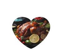 4pcs Tantalizing Roast Turkey Car Aroma Diffuser Heart Shape Hanging Fragrance Tablet Car Interior Decoration Closet Shoe Closet Fragrance Freshener