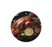 4pcs Tantalizing Roast Turkey Car Aroma Diffuser Round Shape Hanging Fragrance Tablet Car Interior Decoration Closet Shoe Closet Fragrance Freshener