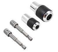4Pcs Tap Socket Set 3/8" Drive Tap Socket & Extractor Tool Set | Adjustable Jaws Fit #6 to 1/2" Taps, Hex Shank Adapter Compatible with Taps, Reamers & Screw Extractors