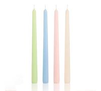 4Pcs Taper Candles, 25CM Sweet Candy Colors Pillar Candle, Quality Non-Drip Paraffin Wax Candles with Smokeless Candle Sticks, 6-10 Hours Long Burning for Table Dinner Brithday Wedding Christmas