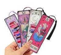 4Pcs Tarot Card Bookmarks for Book Lovers, Fantasy Book Mark Set Reading Accessories, Gothic Witchy Aesthetic Bookmark, Magic Novel Lover Gift for Women Teens (4PCS-Tarot)
