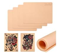 4Pcs Tattoo Practice Skin 3MM Thick Double Sides Fake Skin Tattoo 6×8 IN