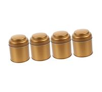 4Pcs Tea Canister Set: Sealing Tea Tins, Portable Tea Storage Containers, Practical Airtight Containers for Loose Leaf, Sugar, Spices - 7.5 x 9cm