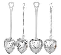 4PCS Tea Infuser Set, Loose Tea Infuser & Tea Strainer, Fine Mesh Tea Diffuser with Long Handle for Loose Leaf Brewing at Home or Office