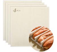 4PCS Tea Towels for Baking Sourdough, Sourdough Bread Baking Supplies for Baguettes Dough Fermentation, Flour Sack Towels Cloth for Bread Proofing, Reusable Linen Covers for Bread Rising 24"×24"