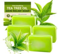 4PCS Tea Tree Soap,Tea Tree Oil Soap,Natural Tea Tree Hand Soap Bar,Soaps with Coconut Oil,Body Soaps for Skin,Soaps for Women&Men,Facial Cleanser,Body Oder,Body Itching,Suitable for All Skin Types