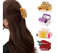 4PCS Teacher Hair Clips,Pencil Hair Clip,Fashionable Teacher Hairpins, Suitable for Different Images and Occasions