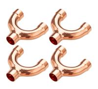 4PCS Tee Y Type Copper Fitting, 16mm Inner, Equal Y 3 Ways Welding Pipe Adapter Fitting, Copper Connector Converter Air Conditioner Voltage Air Hose Adapter