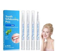 4PCS Teeth Whitening Pen Kit,Teeth Whitener Bleach Pen with Whitening Gel Essence,Fast-Acting Stain Removal,Gentle Formula for Daily Use,P/en-Shaped Design for Maintain Oral Health & Brightening