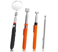 4PCS Telescopic Magnetic Pickup Tool,Portable Extendable Magnetic Handheld Stick&Check The Circular Mirror,Handheld Telescopic Magnet Pick Up Tools,Magnetic Collector for Screws Nuts(1.5LB 8LB 10LB)
