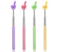 4pcs Telescopic Teachers Pointer Sticks, Retractable Hand Whiteboard Pointer Finger Extendable Pointing Stick for Speakers Presentation Classroom Office (4 Colors)