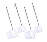 4pcs Telescoping Fishing Tool for Tiny Aquarium Fish with Stainless Steel Rod Landing Net Ergonomic Stainless Steel Telescopic Landing Net for Small Aquarium with Round Square Shape Ergonomic Design