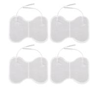 4pcs TENS Unit Replacement Pads, 14.5x10cm/5.7x3.9in Reusable Large Butterfly Shaped TENS Unit Machine Electrode Stim Pads 2mm Pin Connector for Neck Waist Back Knees
