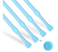 4Pcs Tension Rod, Goowin Tension Rods for Windows, No Drilling Rustproof Spring Adjustable Tension Curtain Rod for Doors, Windows, Wardrobe Bars, Drying Support Rods (Blue, 40-70 cm-4 Pcs)